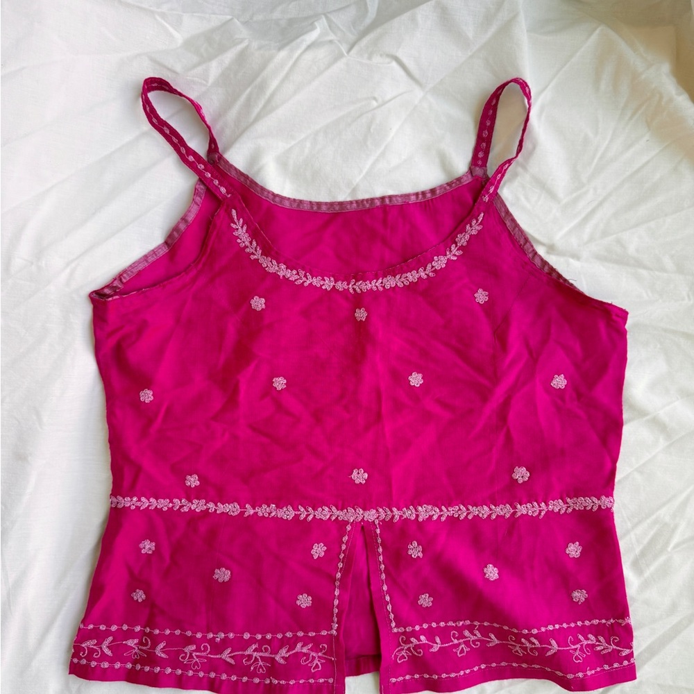 Pink Embroidered Women's Top
